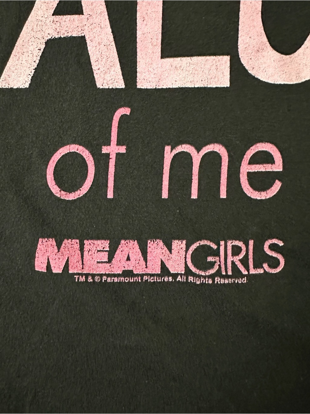 Rare Mean Girls Movie Promo T-shirt Large Movie Quote Short Sleeve Black Pink - Picture 4 of 8